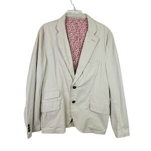 Tom Joules Women Sofia Blazer Beige XL‎ 100% Cotton Floral Lining Boldly British